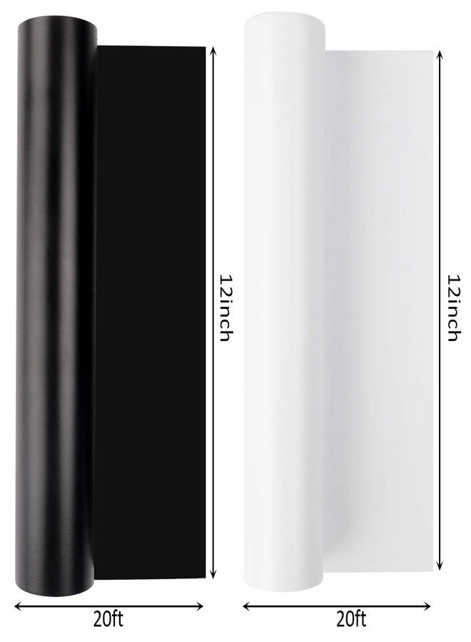 SGHUO Black and White Permanent Adhesive Vinyl, 2 Rolls of 12in by 20ft with Clear Transfer Paper (Matte) - Image 2